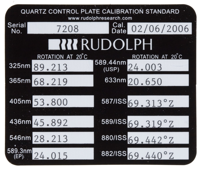 Calibration Standards Rudolph Research Analytical