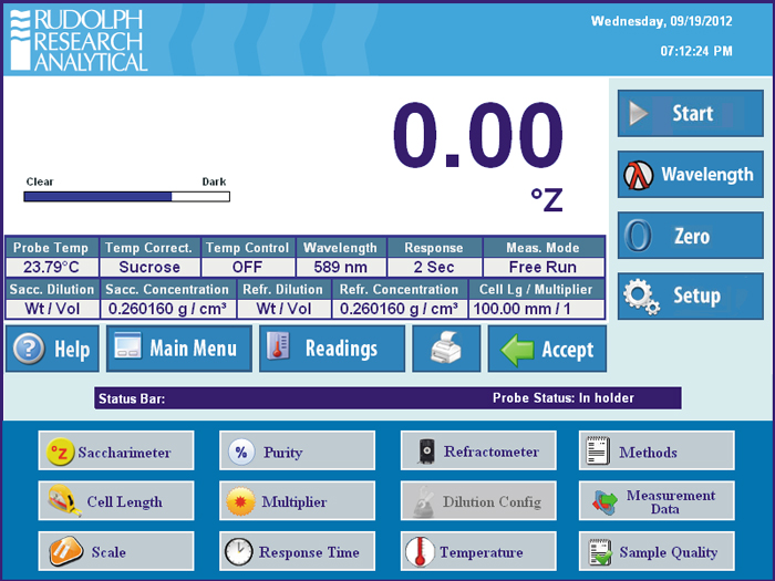 Saccharimeter Purity Screen